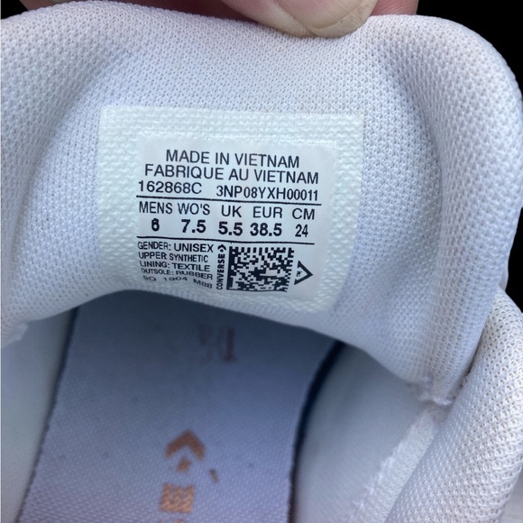 Converse All Star Pro-leather EV3 white/rose gold shoes, sz 7.5 women, 8 men - Picture 4 of 4